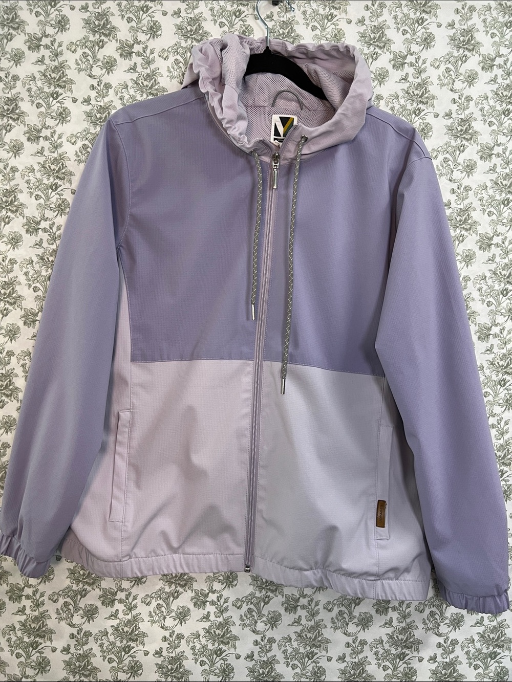 Kids' Lavender Two-Tone Hooded Rain Jacket